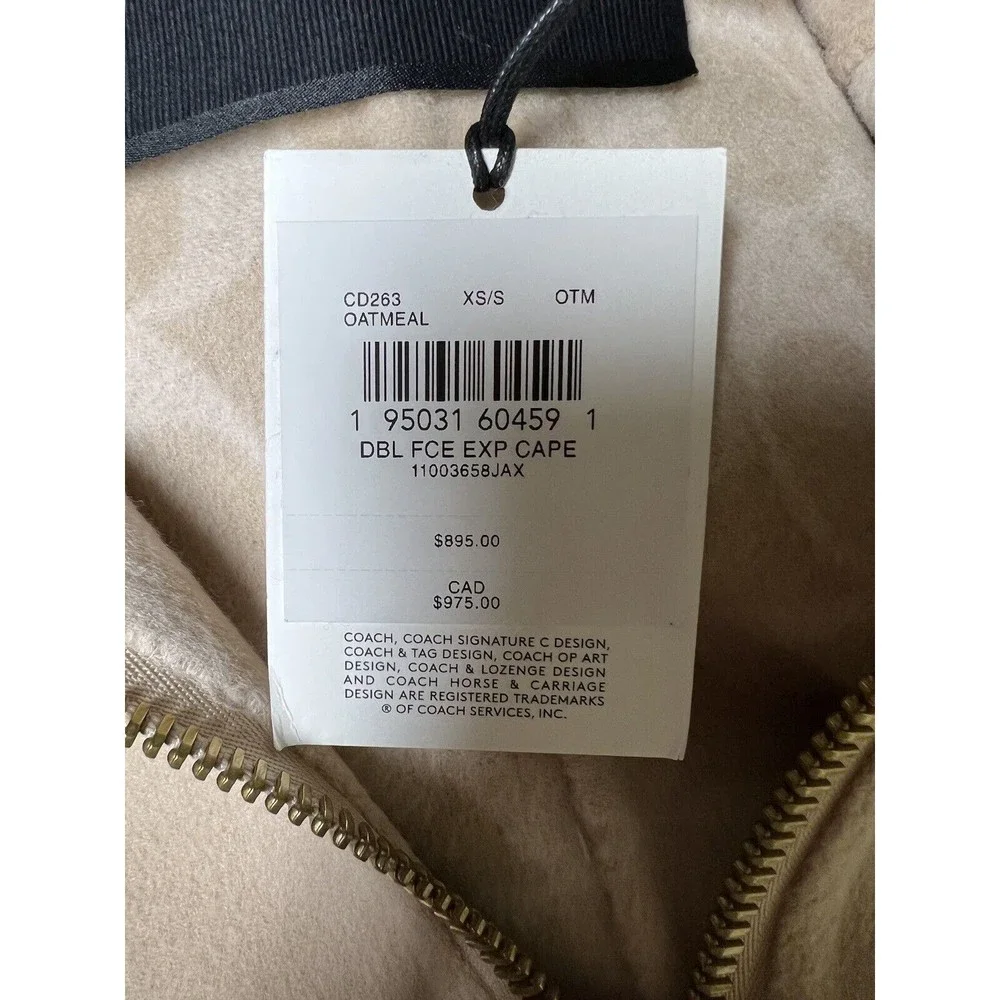Coach Double Face Experimental Cape Oatmeal Women’s Size XS/S‎
